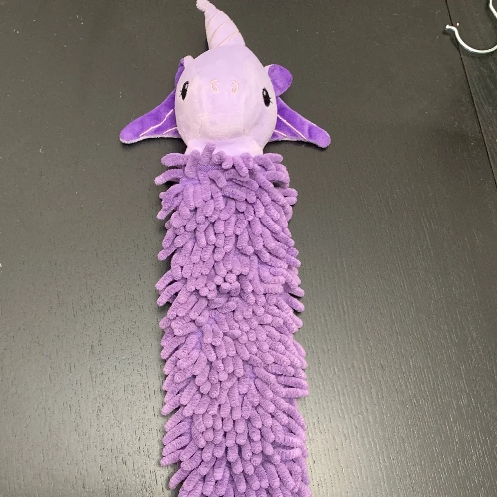 Norwex Kids Pet to Dry purple Unicorn hand towel